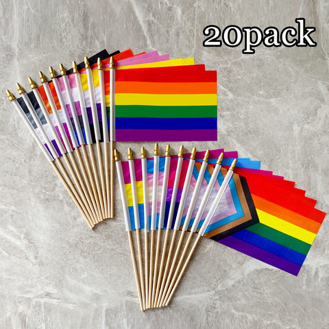 LyButty transgender flag on wood stick for clear pride displays