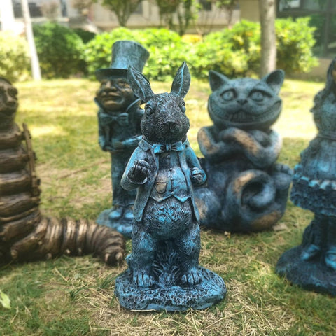 Lycss White Rabbit garden decor brightens lawns with magical charm