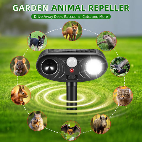 Lycxbfjia 30-foot range keeps critters away from pathways and gardens.