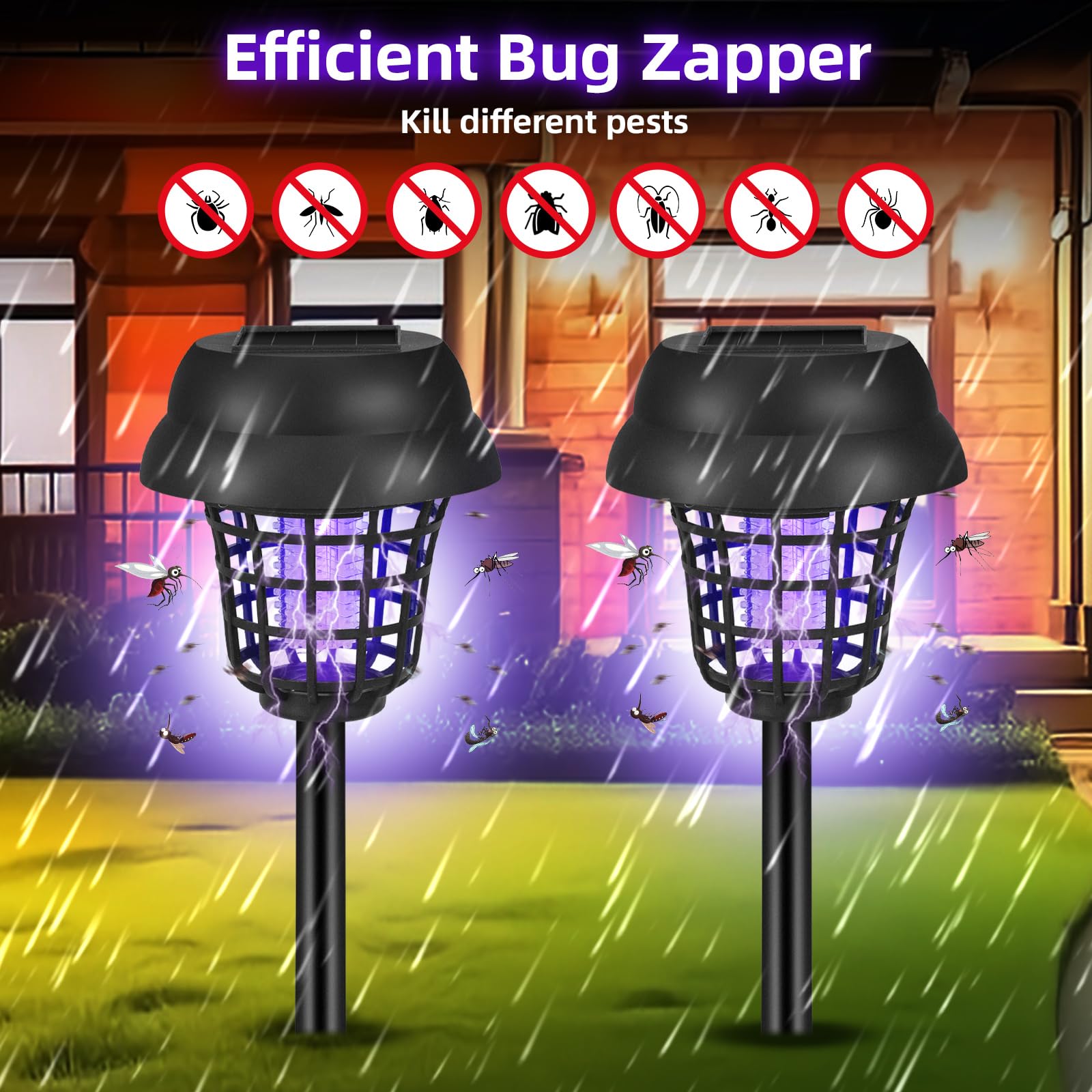 Lycxbfjia dusk-to-dawn sensor zapper activating at sunset