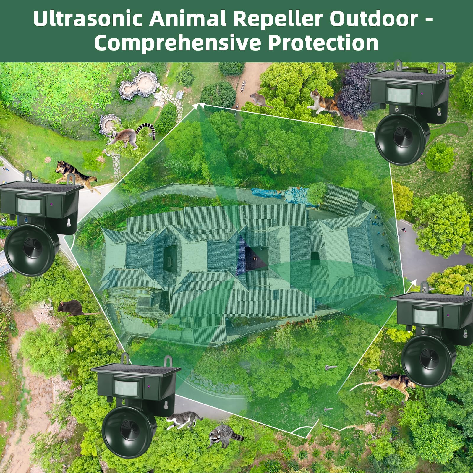 Lycxbfjia IP44 waterproof bird deterrent mounted on wall; withstands rain and sun