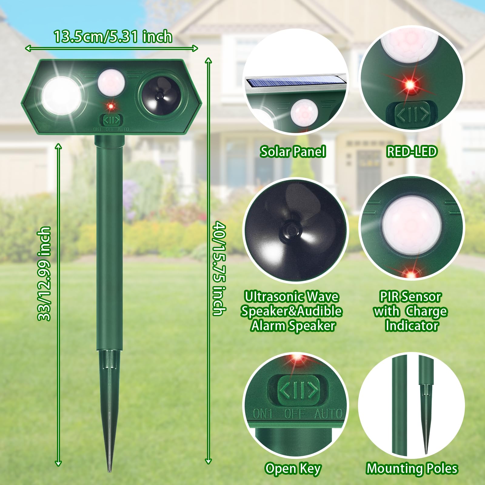 Lycxbfjia motion sensor detects movement to trigger deterrence, saving time.