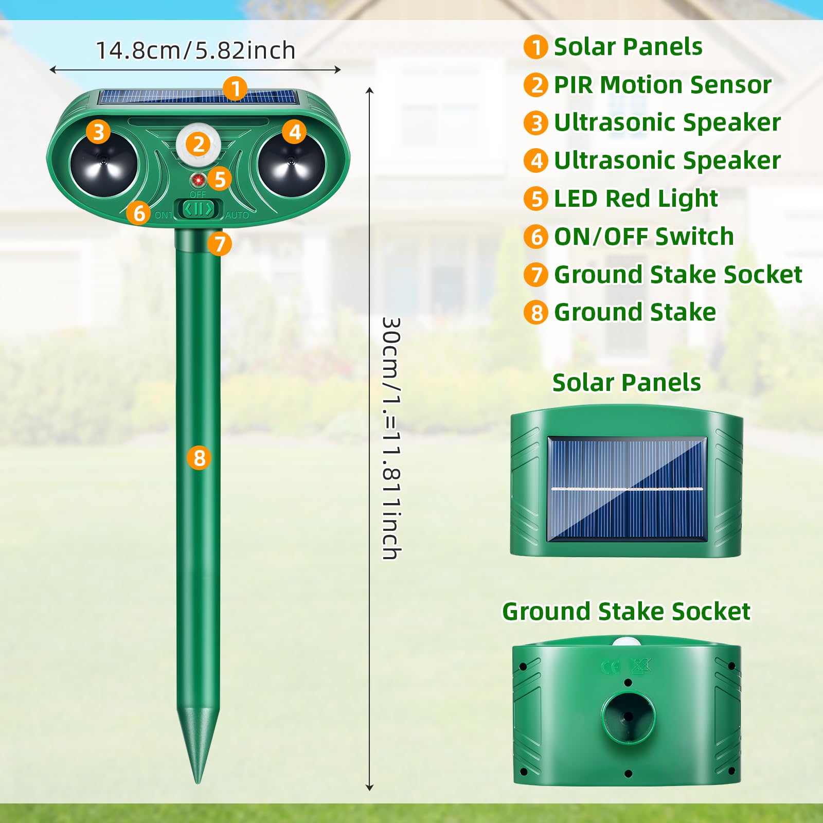 Lycxbfjia motion sensor PIR detection covers more area.