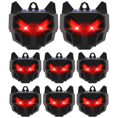 Lycxbfjia Predator Eyes 8-pack deters poultry nocturnally, protecting flocks.