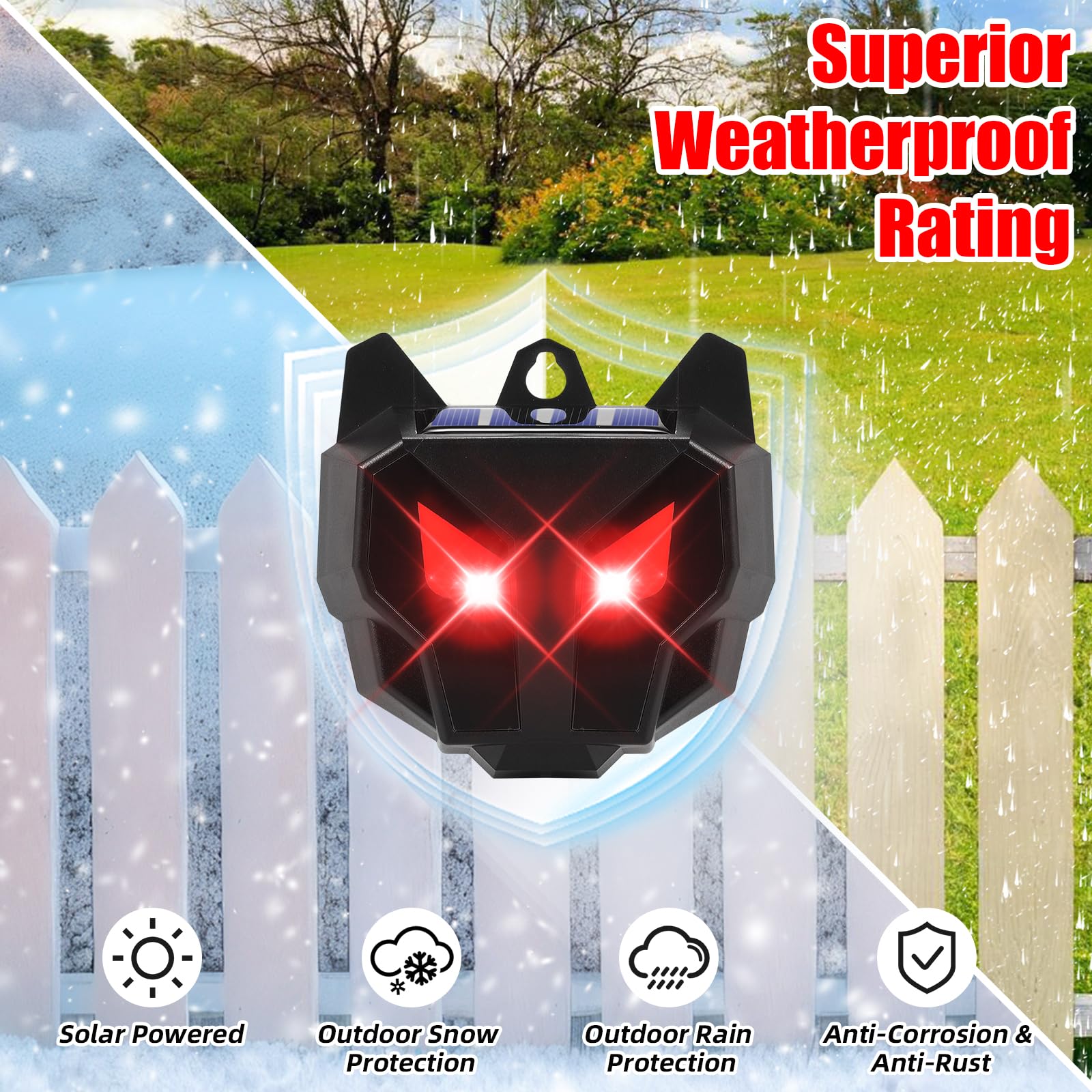 Lycxbfjia predator eyes create a perimeter deterrent around gardens and yards.