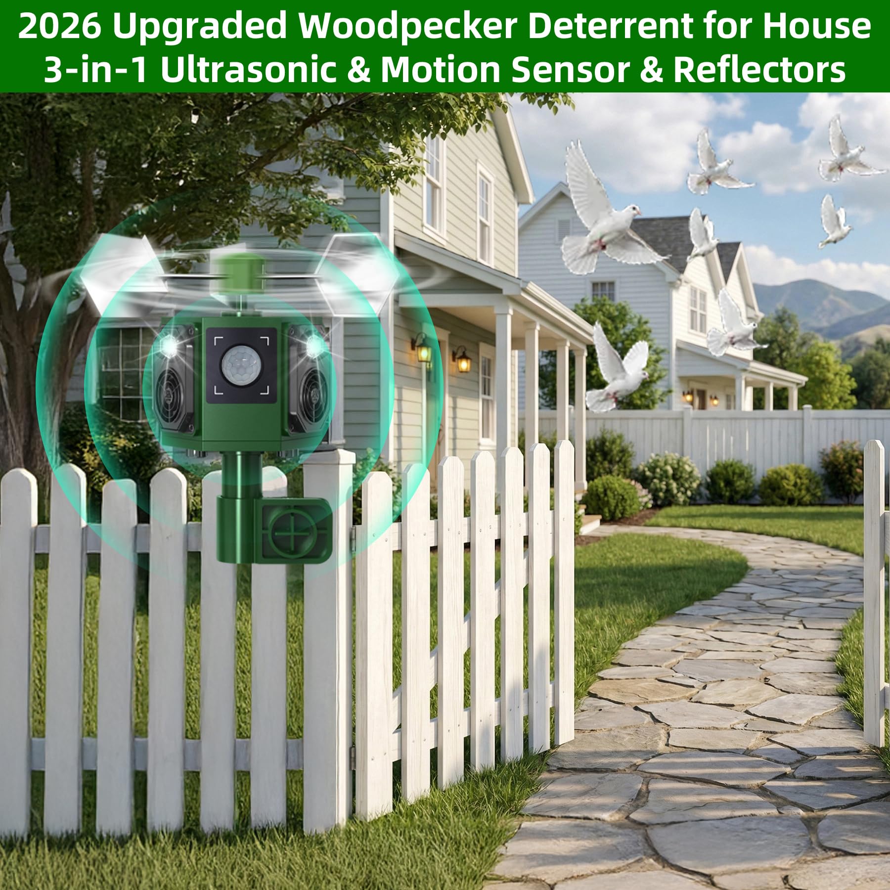 Lycxbfjia reflective windmill rotation creates unpredictable flashes for bird disruption
