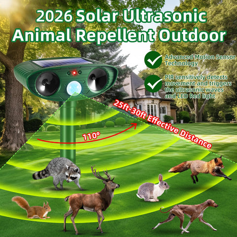 Lycxbfjia solar animal repeller with PIR motion detection conserves energy while deterring pests