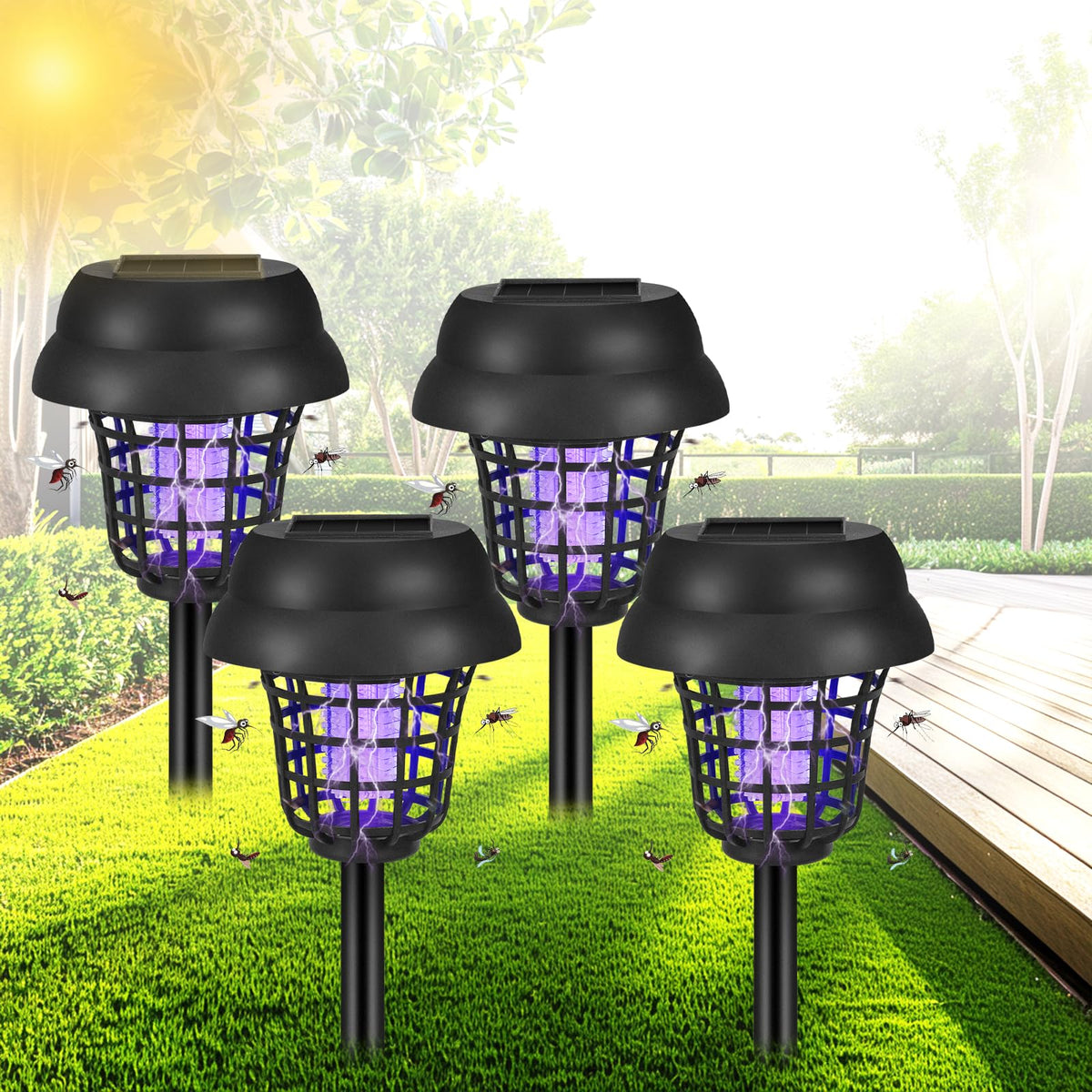 Lycxbfjia solar bug zapper outdoor stake light for a calmer patio