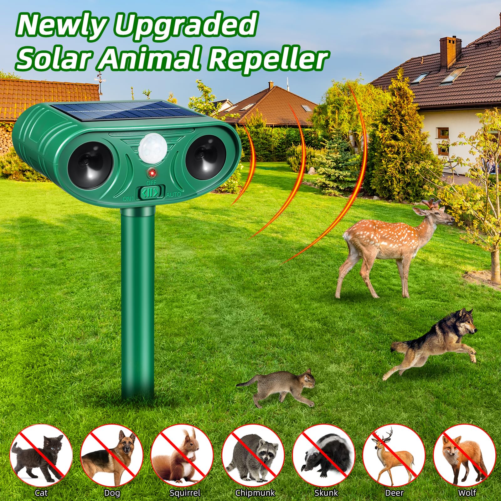 Lycxbfjia 110-degree sensor widens detection for gardens.