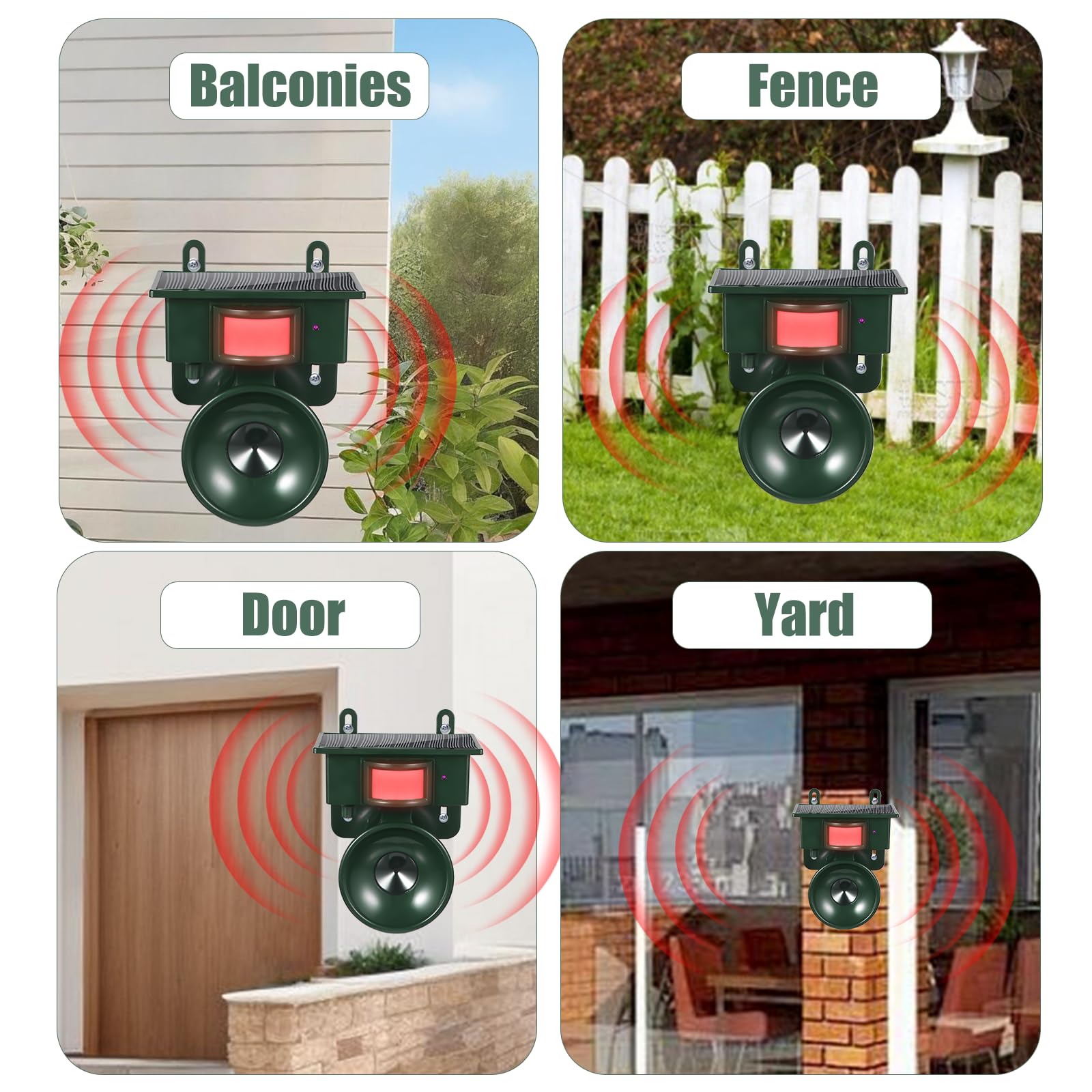 Lycxbfjia Woodpecker deterrent; protects house siding from pecking with sonic and light cues