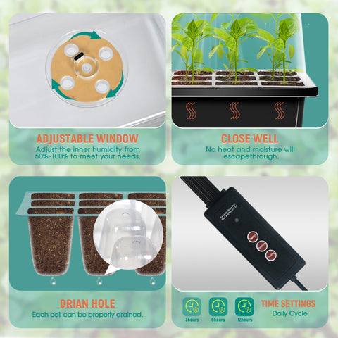 LYDTICK adjustable humidity dome lets you fine-tune moisture for healthier seedlings.