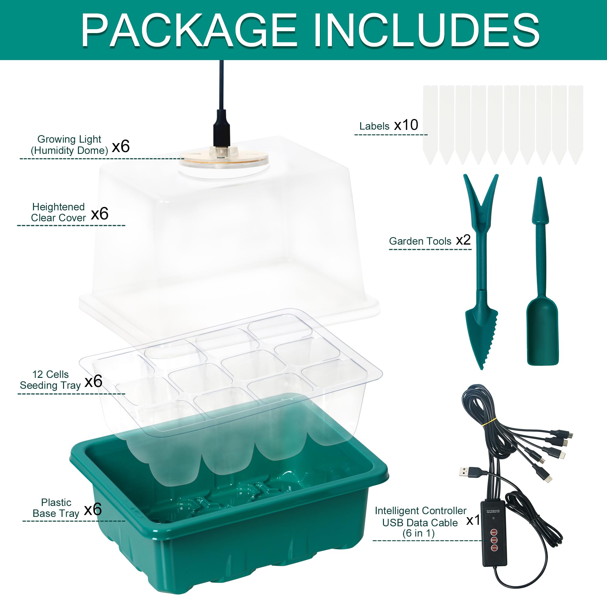 LYDTICK elevated lid seedling tray with extra headroom for early growth