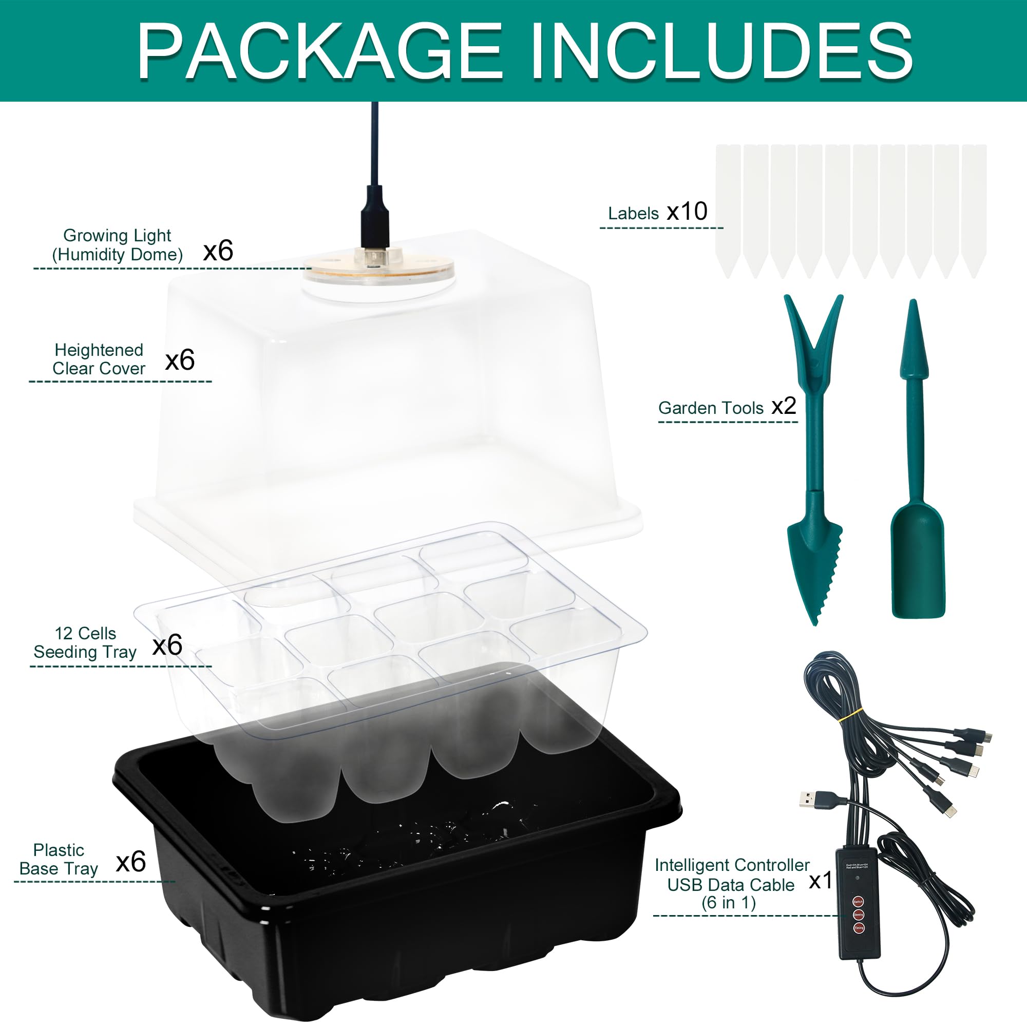 LYDTICK elevated lid seedling tray provides extra room for young plants.