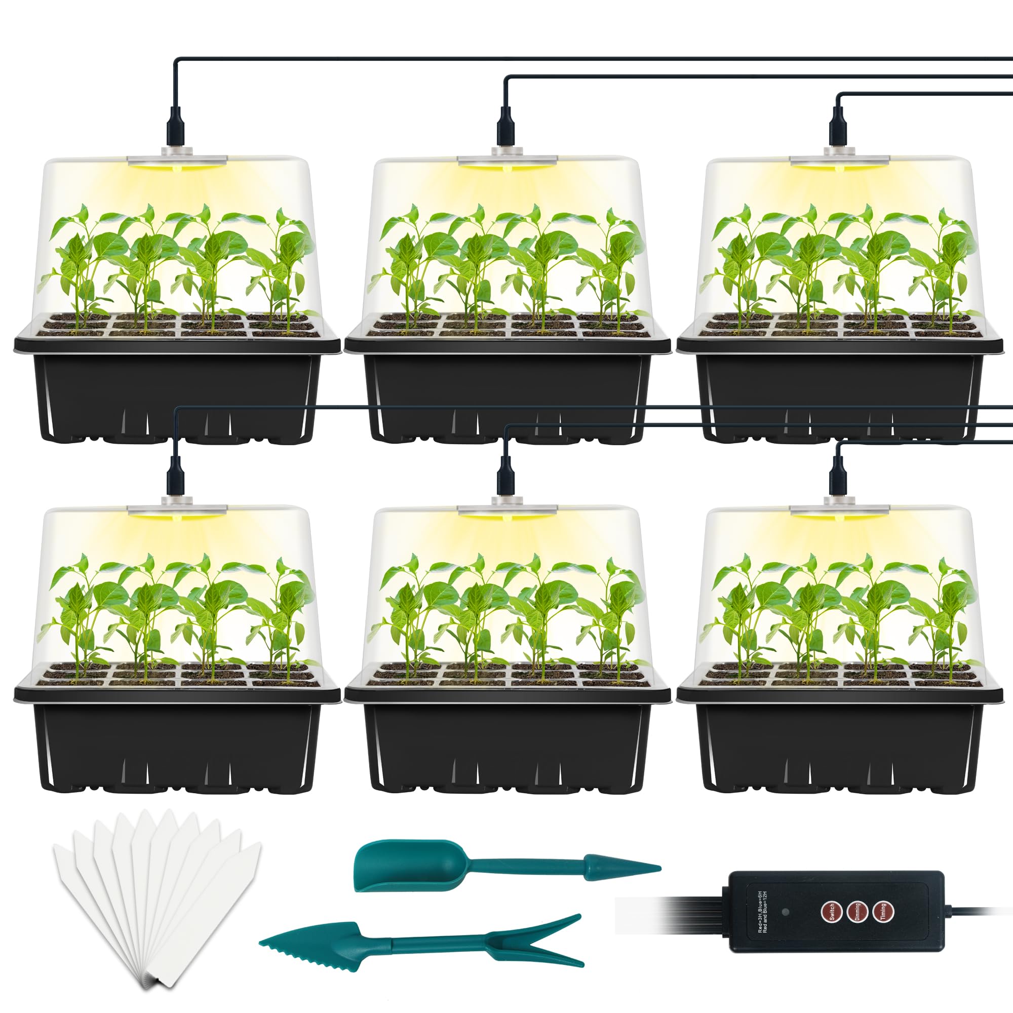 LYDTICK seed starter tray with grow light boosts indoor germination and uniform growth.