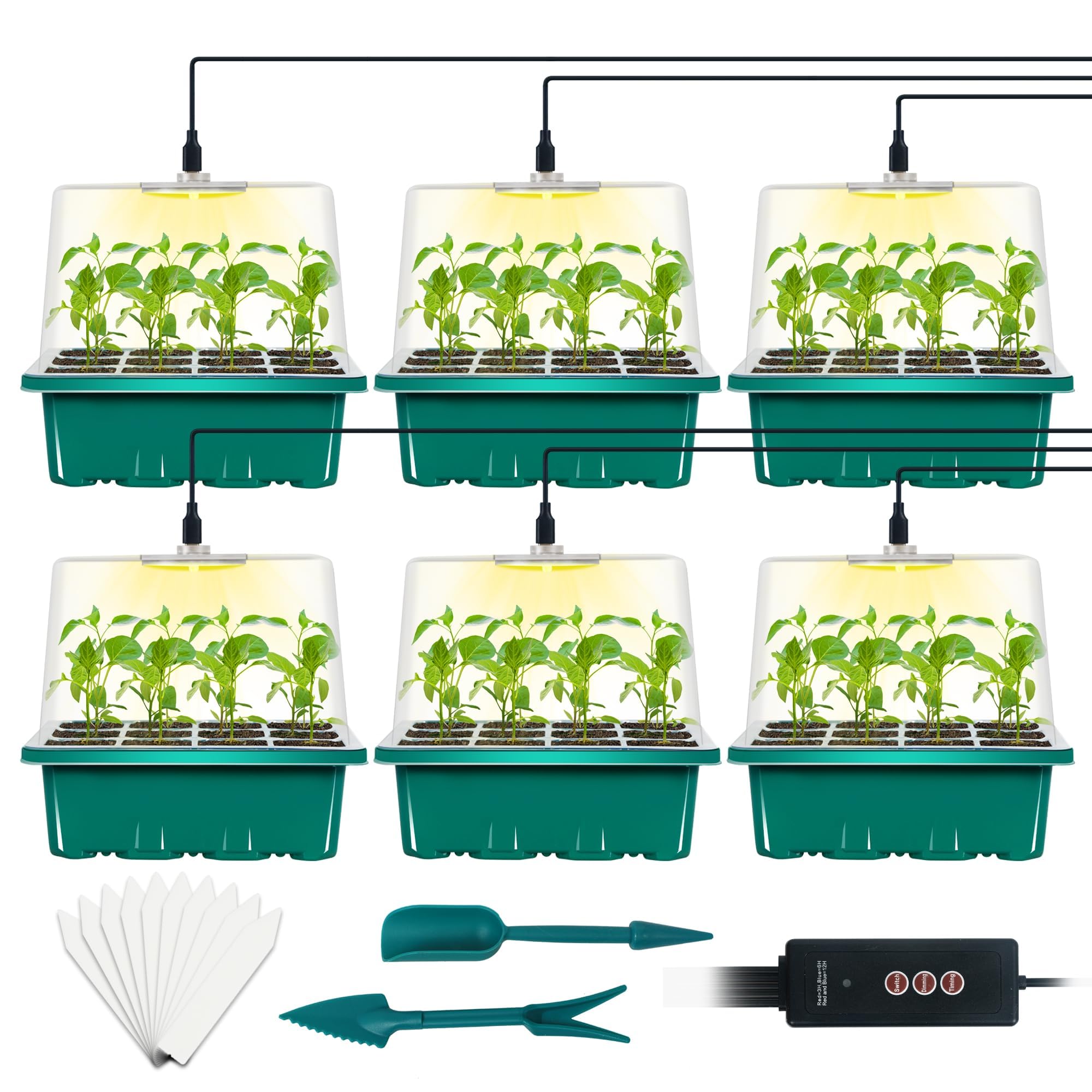 LYDTICK seed starter tray with grow light for indoor germination
