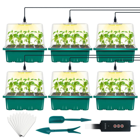 LYDTICK seed starter tray with grow light for indoor germination