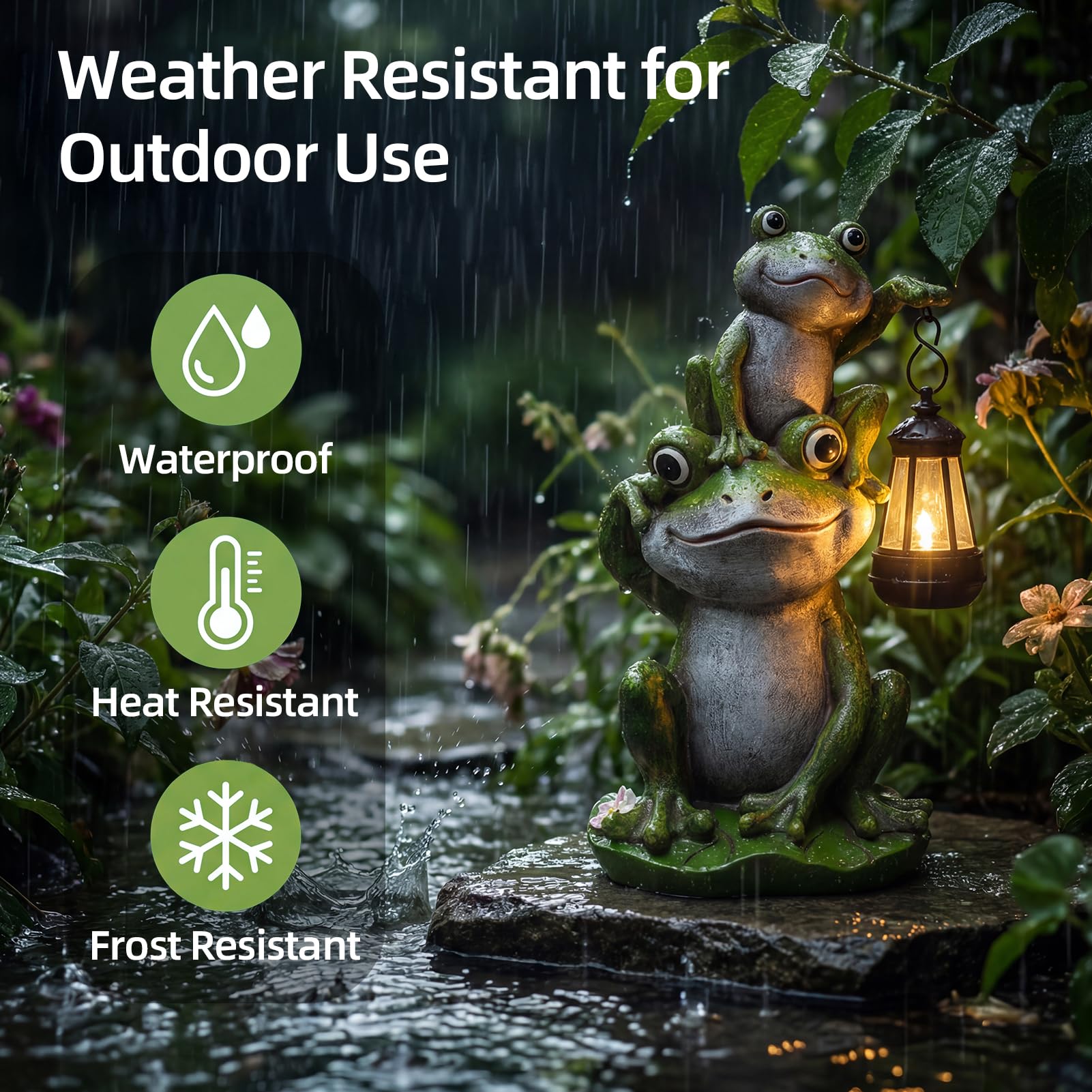 Lyeasw frog outdoor decor complements patios, gardens, and balconies.