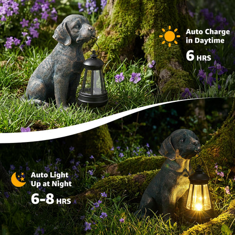Lyeasw outdoor lamp statue blends rustic and modern decor