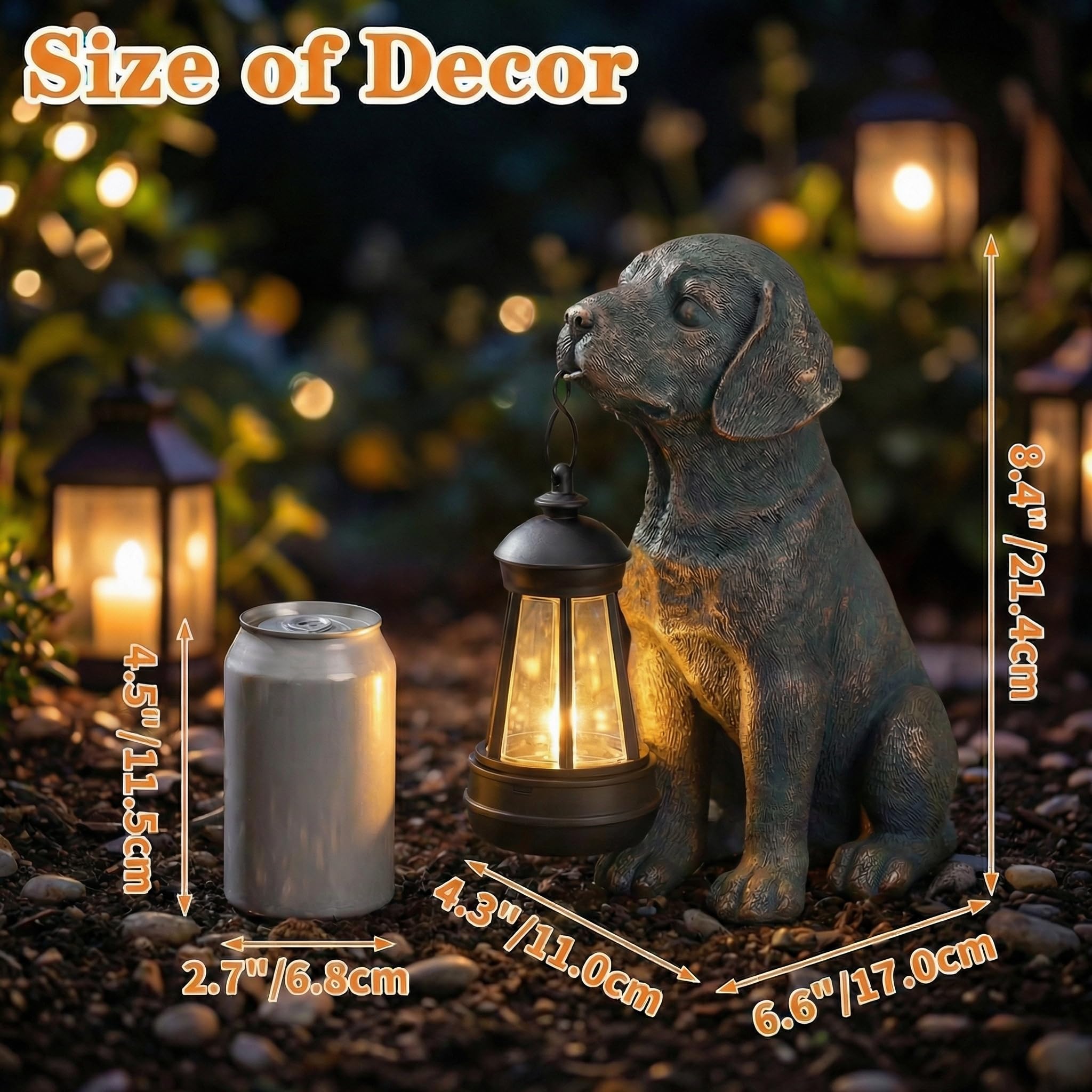 Lyeasw solar dog statue acts as a subtle beacon in evenings