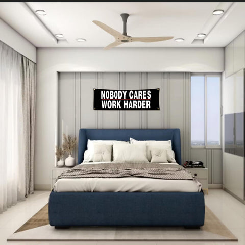Lyeedoom bold lettering banner stands out with high-contrast print
