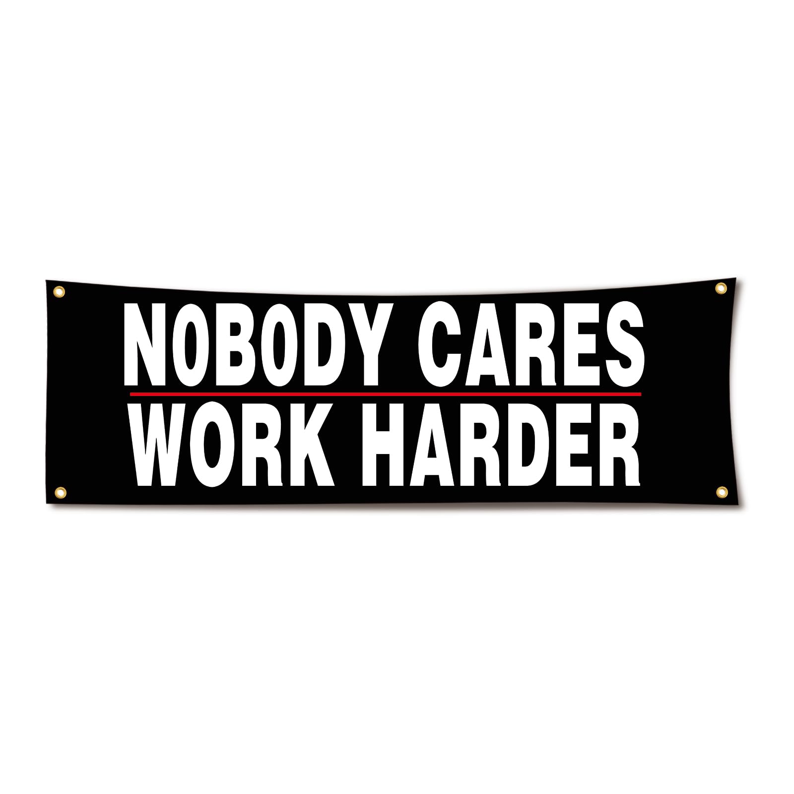 Lyeedoom Nobody Cares banner flag motivates workouts and brightens workspaces
