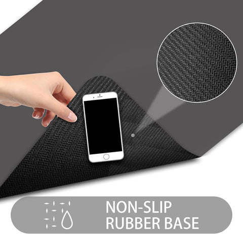 Lygligh Ultra Thin Door Mat 30x17 grey edge detail demonstrates flat, crease-free design.