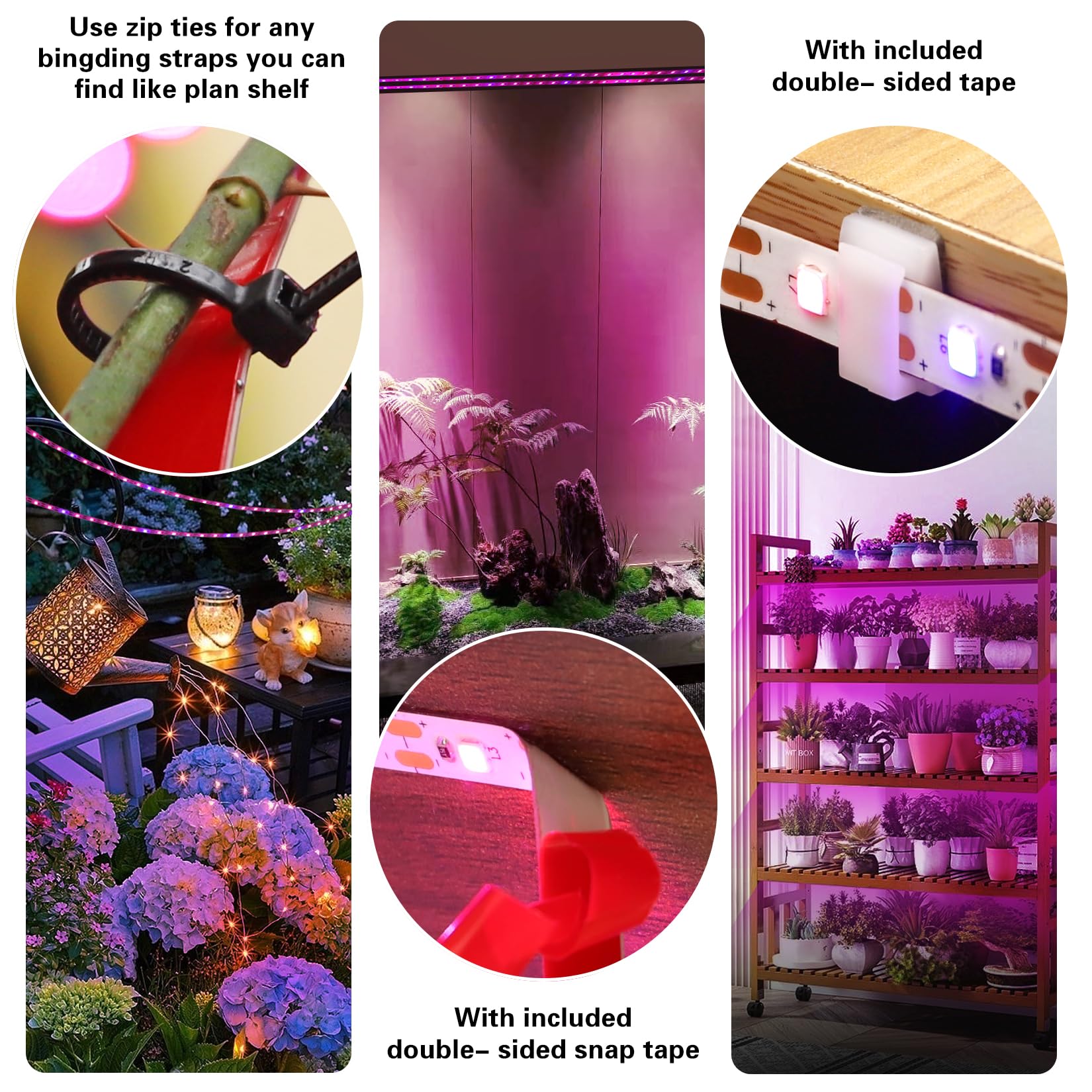 LYGZM USB plug-in grow light mounted on a shelf for easy use