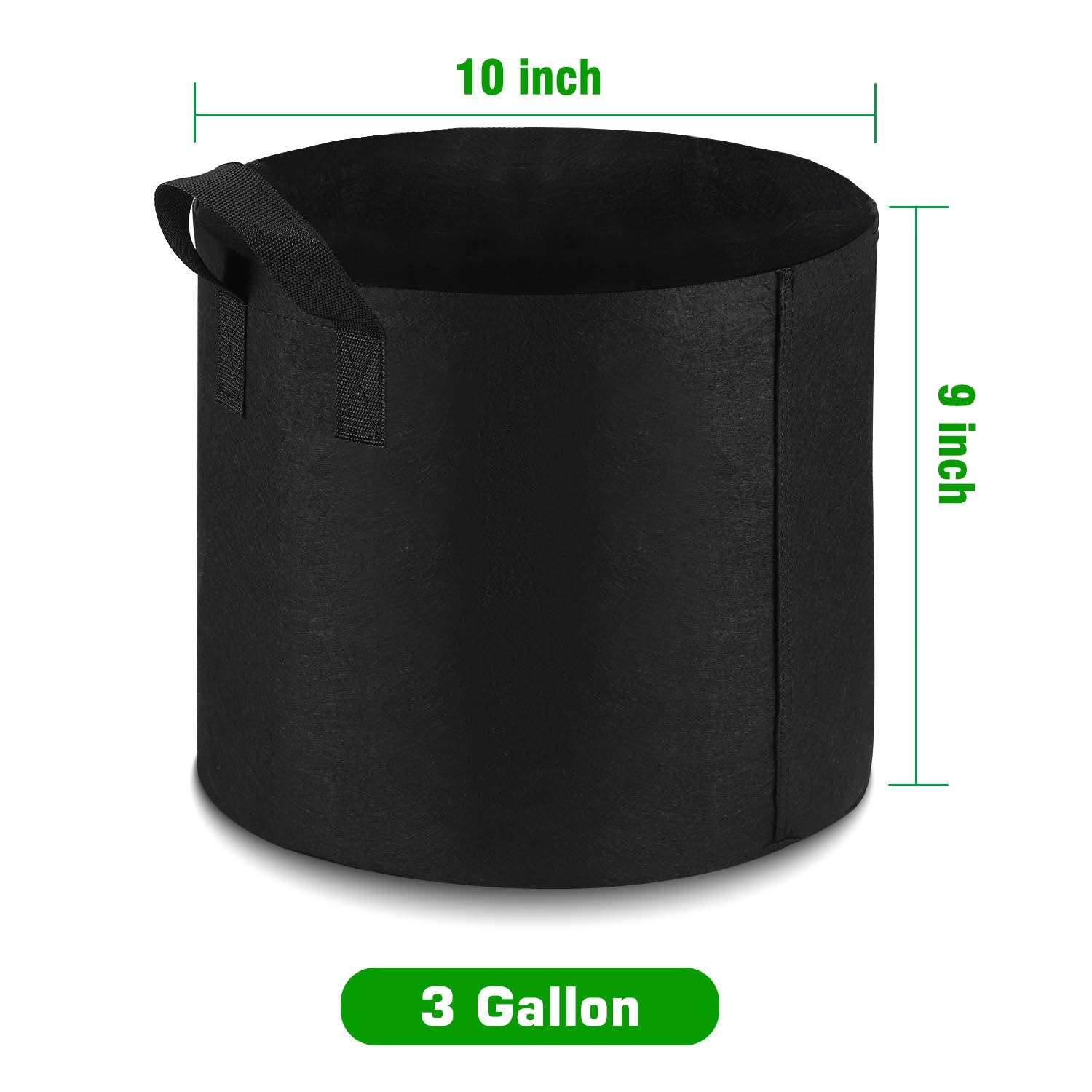 Lyincat grow bag with sturdy nylon handles facilitates easy transport of soil and plants.