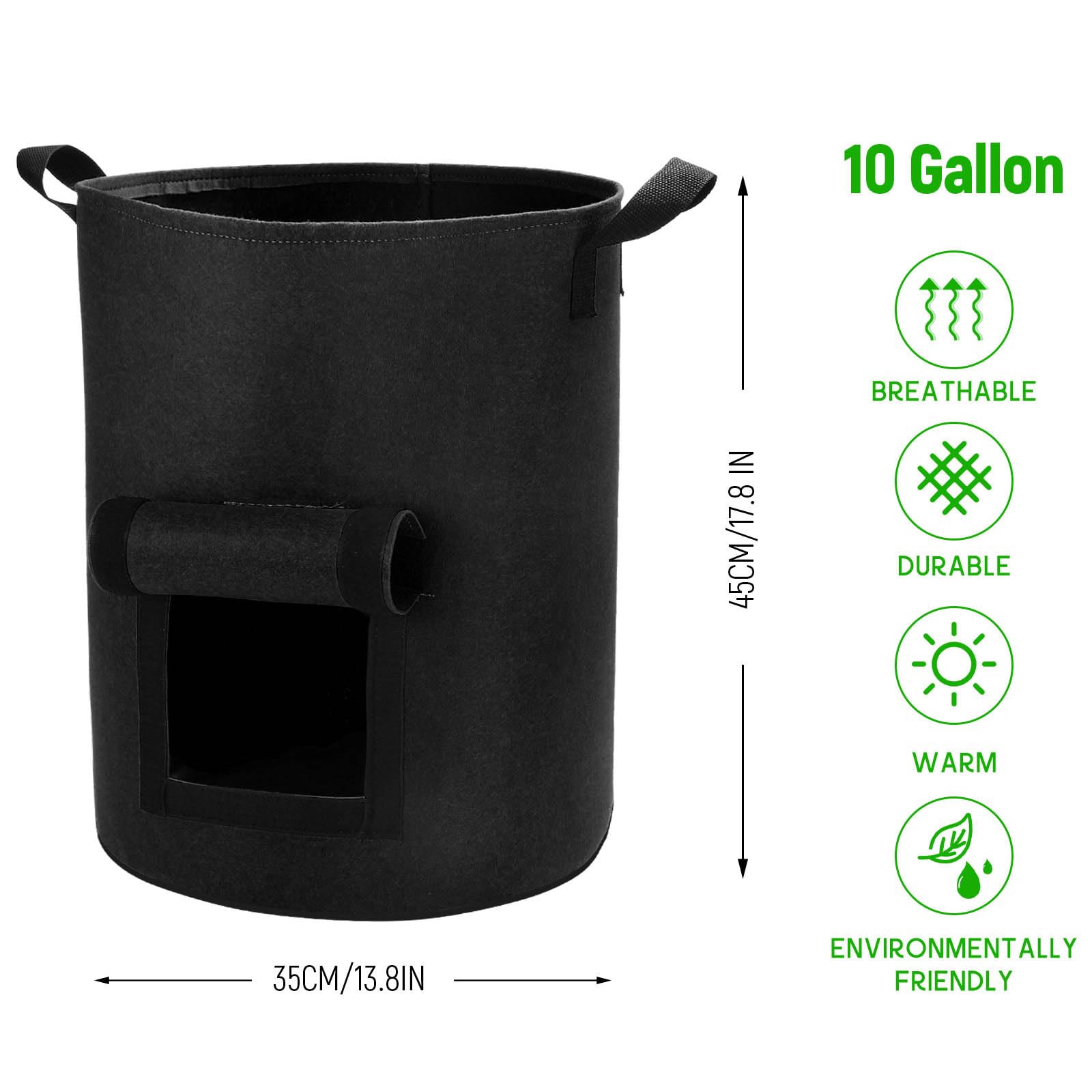 Lyincat grow bags flap close-up showing easy access.