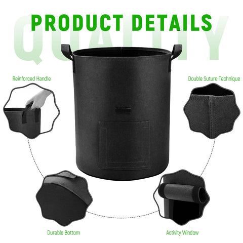 Lyincat heavy-duty fabric material for durable, breathable pots.