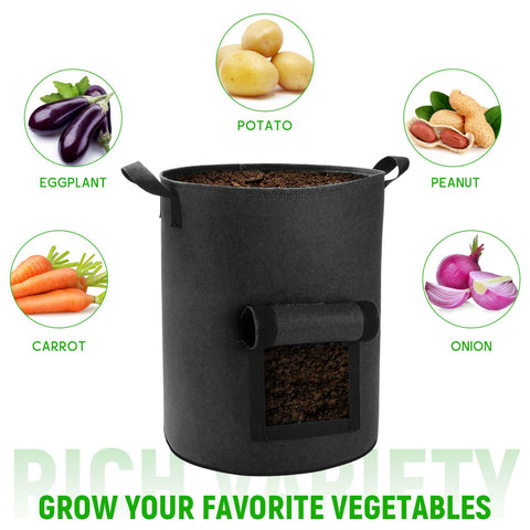 Lyincat sturdy handles simplify moving filled grow bags.