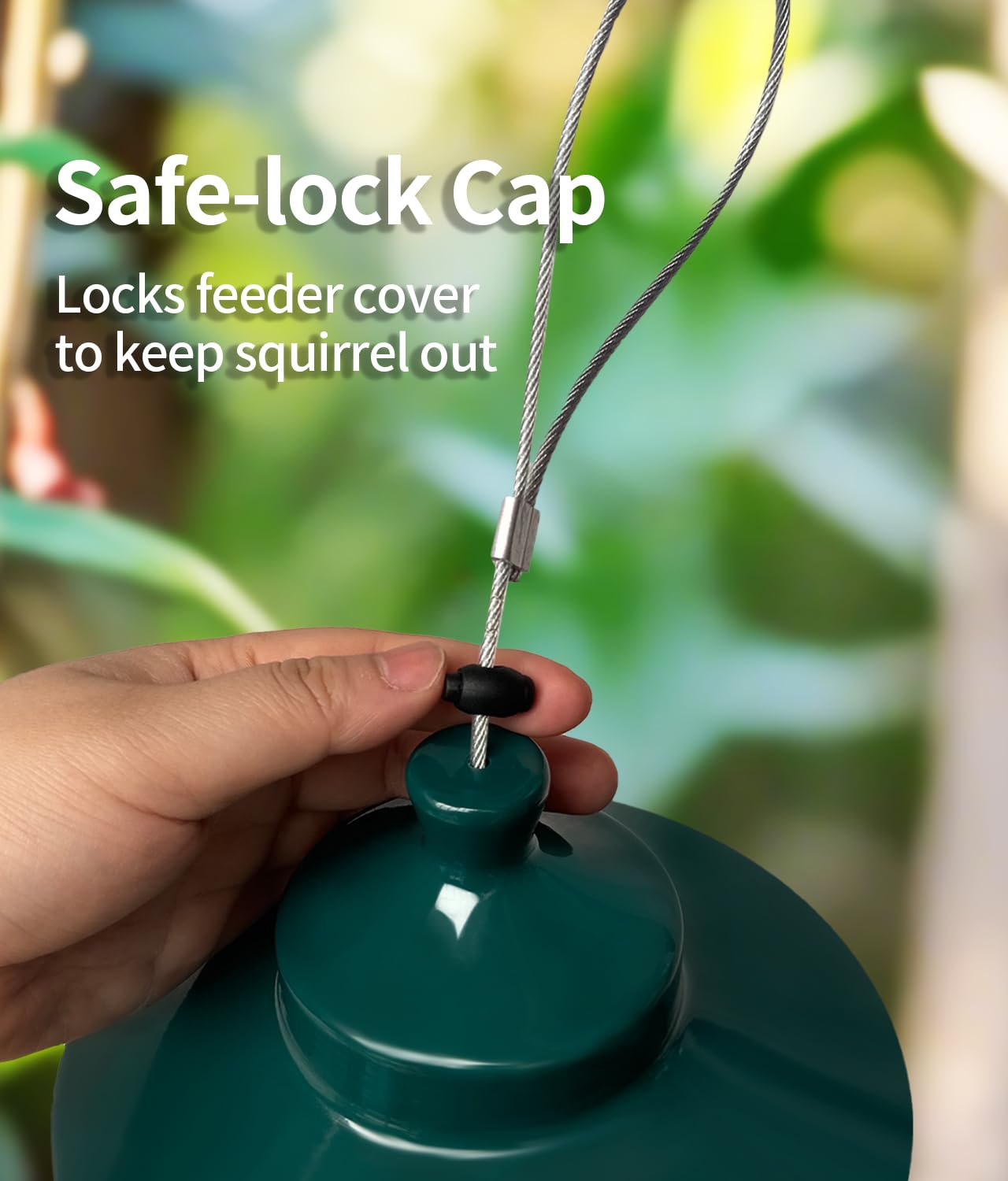 LYKENTOR outdoor feeder on patio attracting cardinals and finches