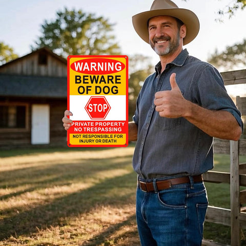 Lykjdnz Beware Of Dog Sign durable outdoor aluminum resists rust