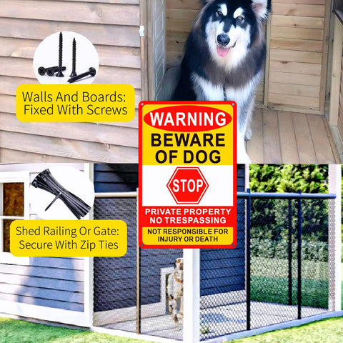 Lykjdnz Beware Of Dog Sign ideal for homes, gardens and farms