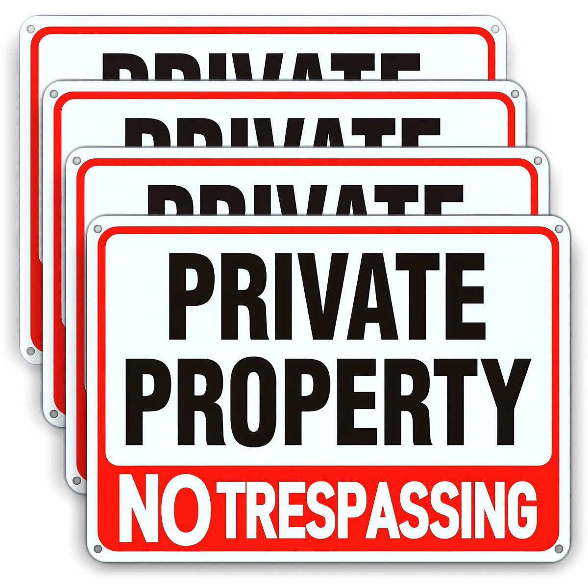 Lykjdnz no trespassing sign 8x12 for private property, four-pack provides clear deterrence.