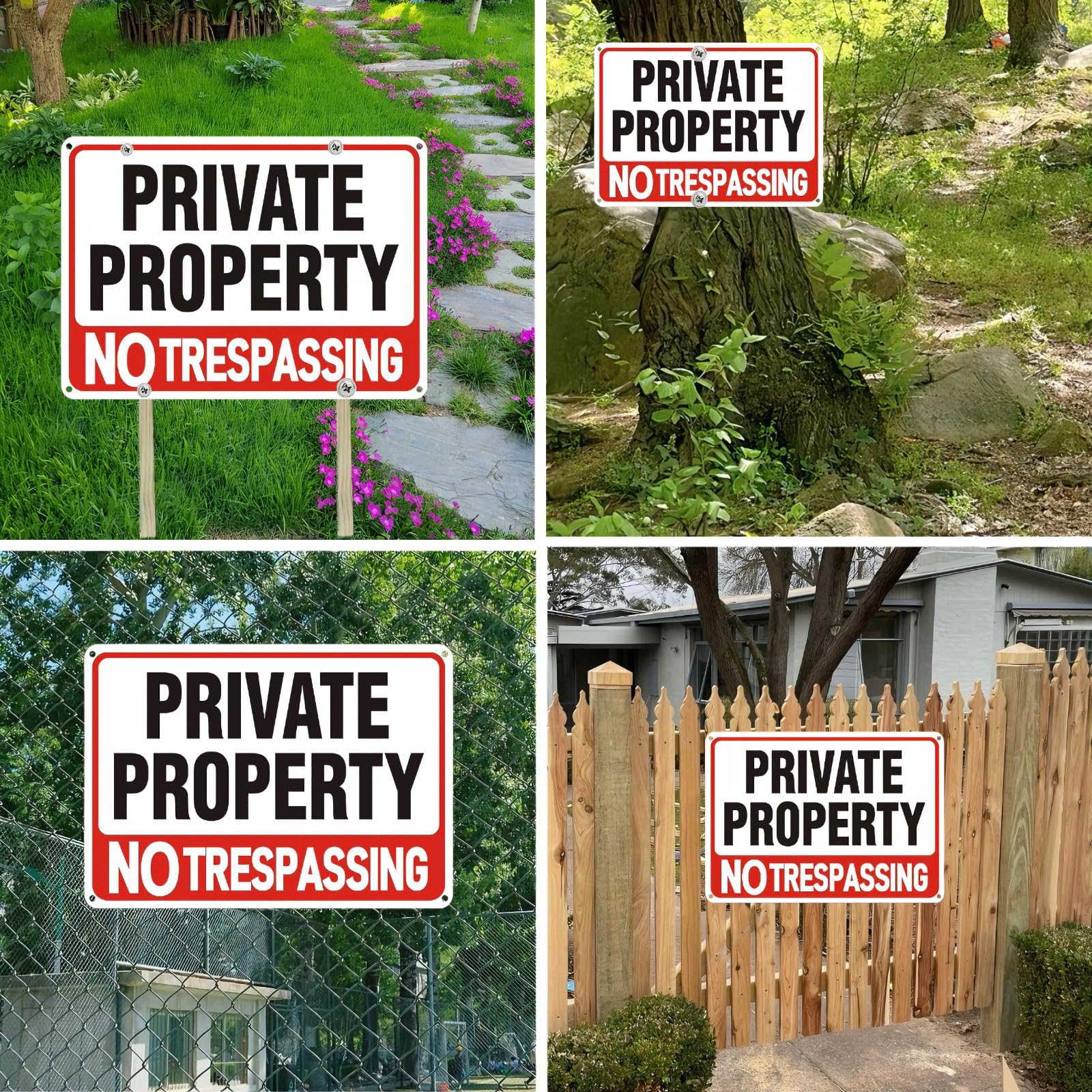 Lykjdnz high-visibility no trespassing sign enhances property security 8x12.
