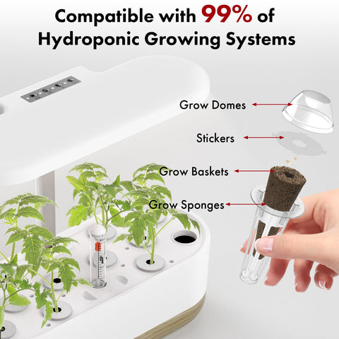 LYKOCLEAN hydroponic domes and baskets help maintain humidity and space