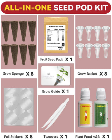 LYKOCLEAN pod labels eight count for organized hydroponic setup