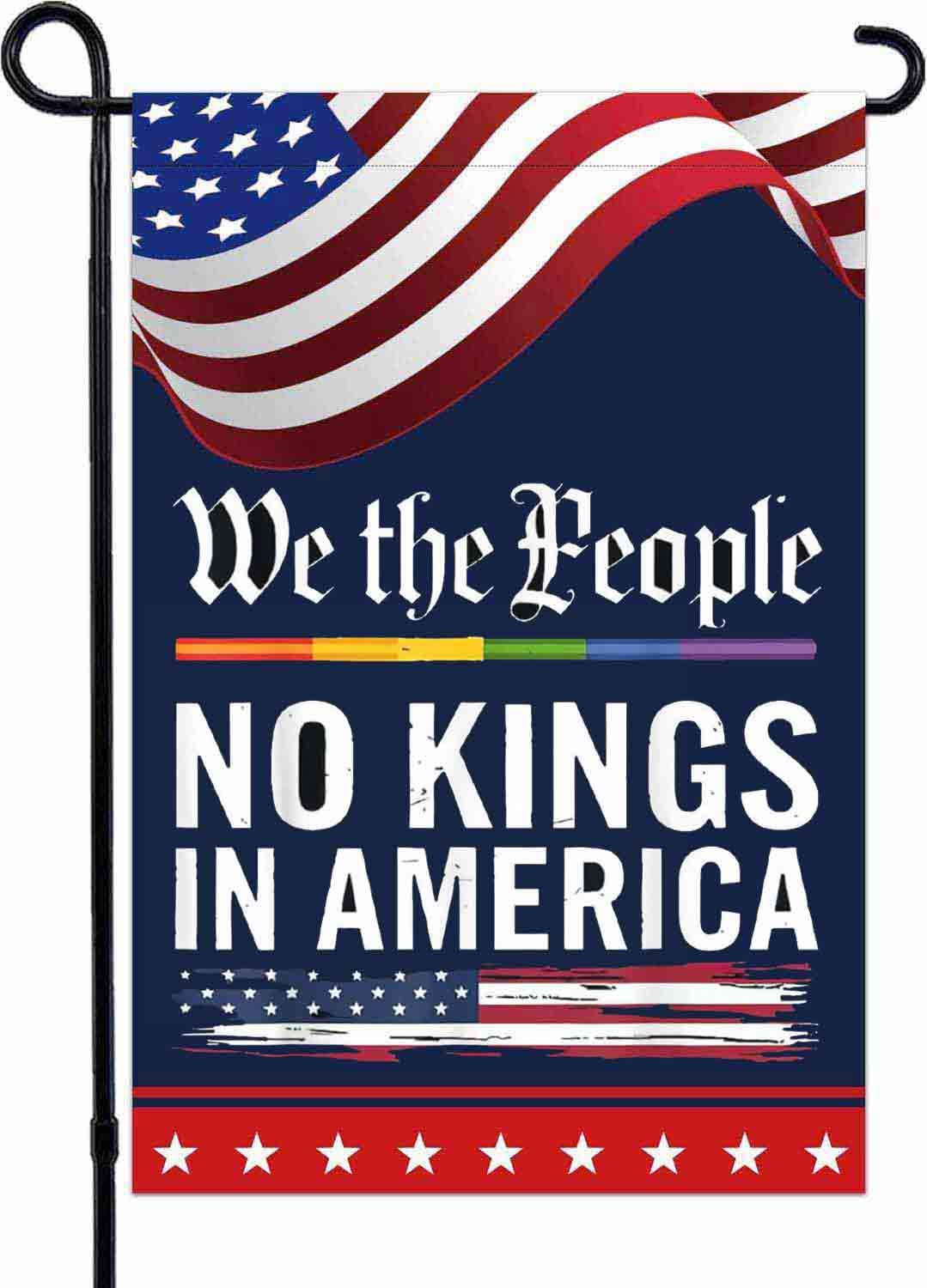 Lymhy No Kings In America garden flag, double-sided 12x18, ideal for outdoor yard display