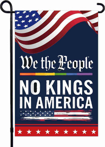 Lymhy No Kings In America garden flag, double-sided 12x18, ideal for outdoor yard display