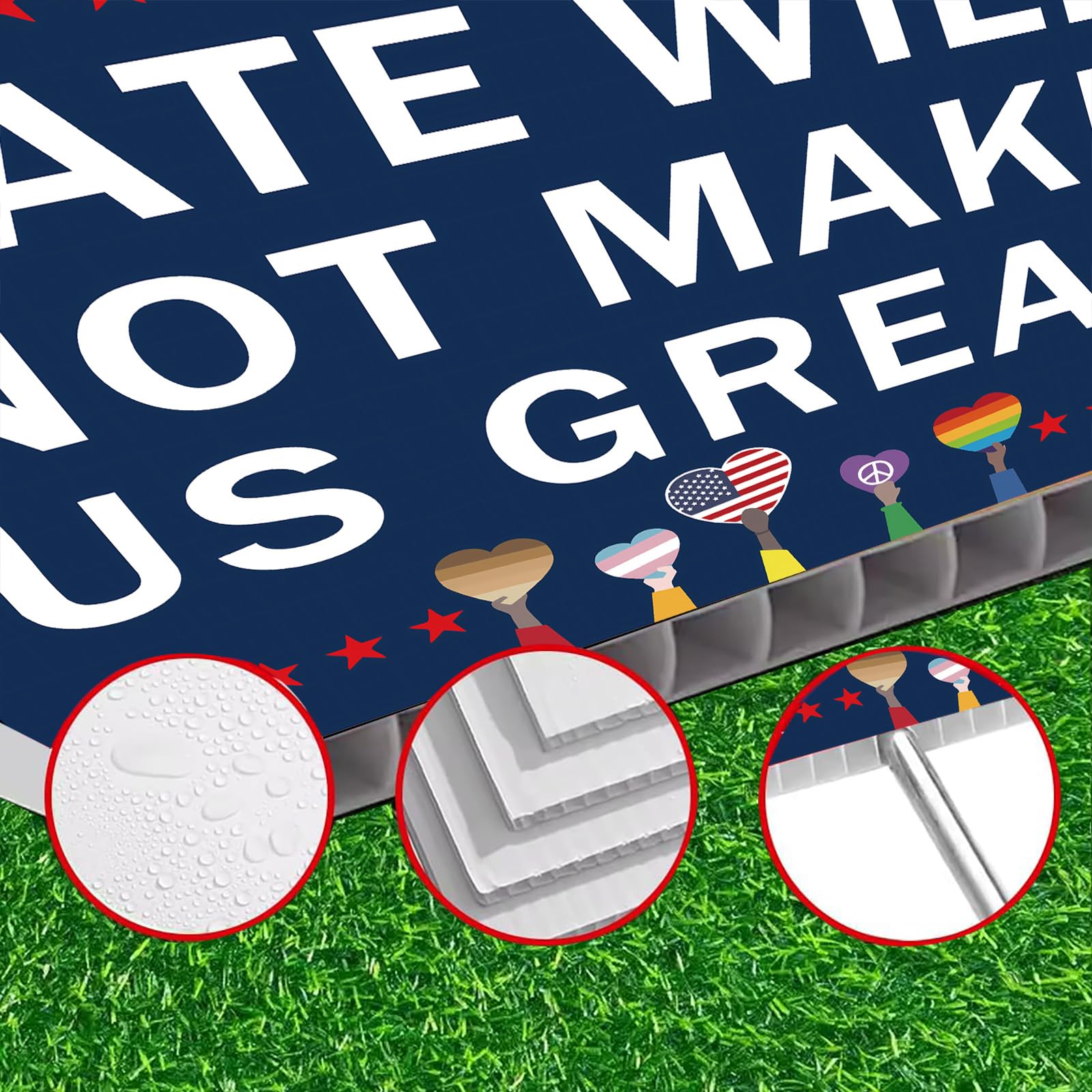 Lnyelxa 18x12 sign ideal for yards, rallies, and events