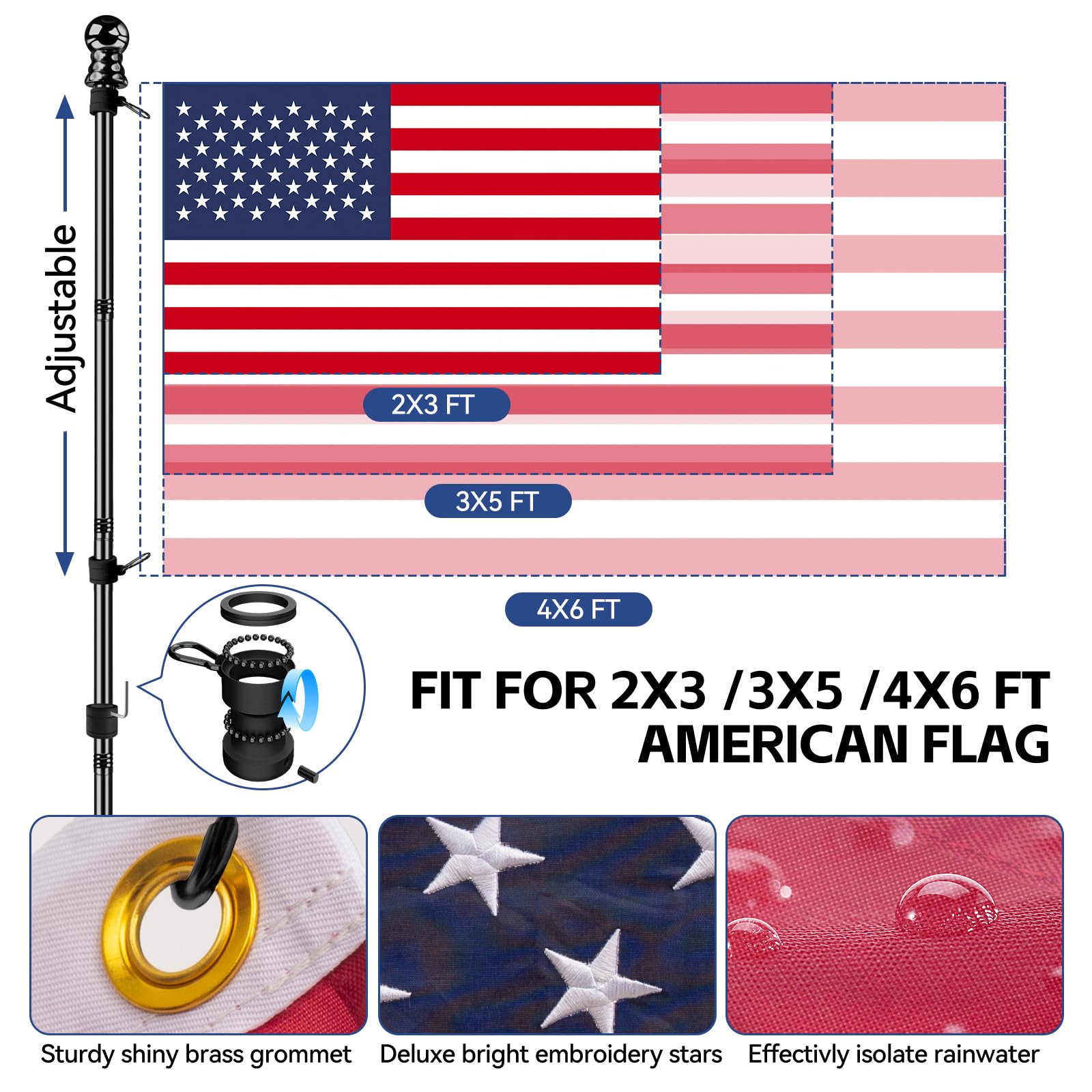LYNSHION outdoor flag kit ready for yard, porch, or wall display