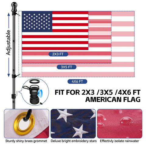 LYNSHION outdoor flag kit ready for yard, porch, or wall display