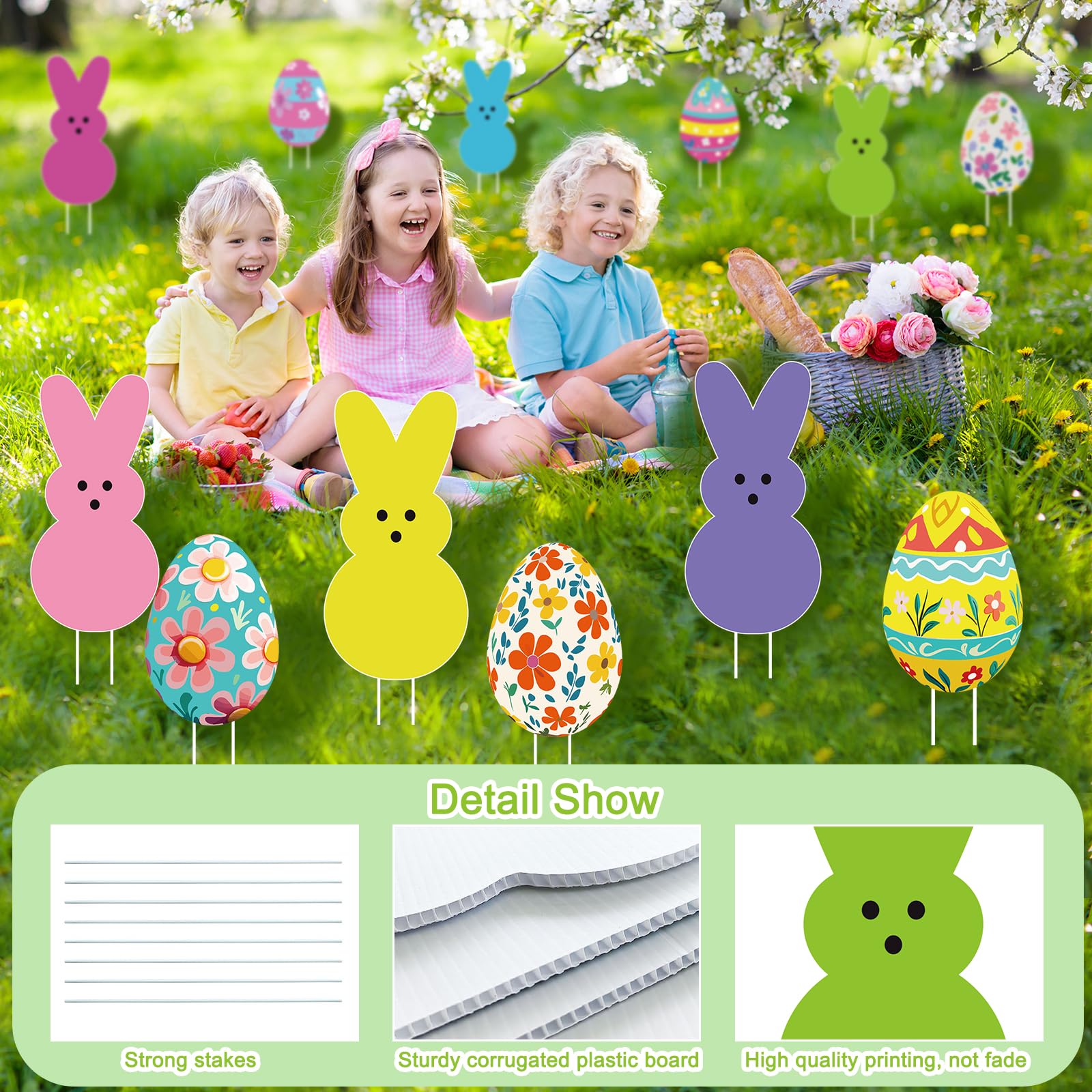 Lynumtw Easter egg yard sign adds playful color to porches and lawns