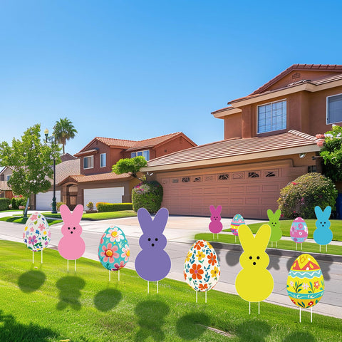Lynumtw multi-use Easter yard signs suit gardens, doors, or events