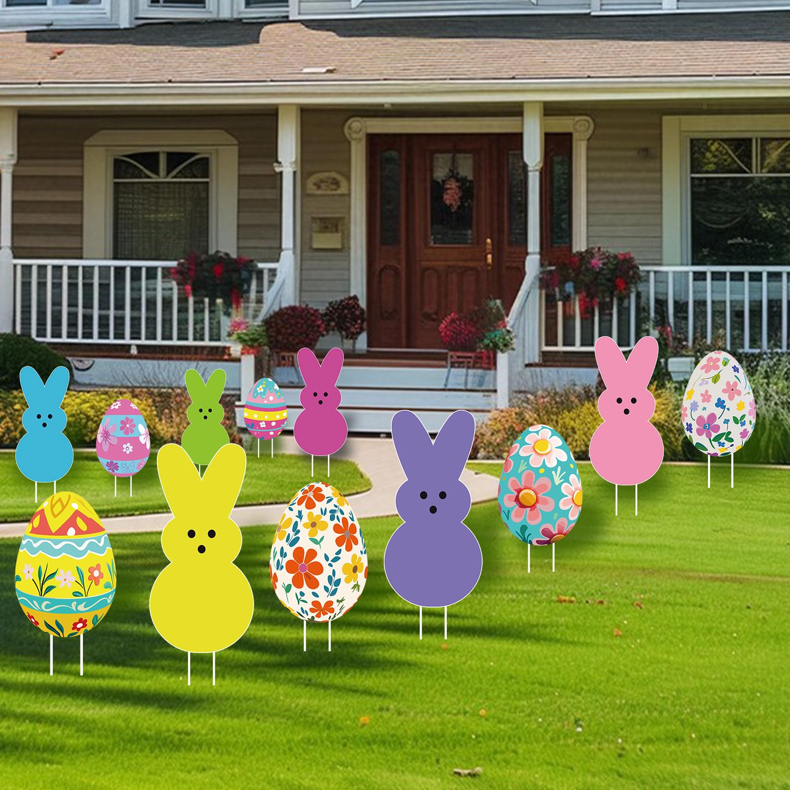 Lynumtw weatherproof corrugated plastic signs withstand rain for seasonal yard décor
