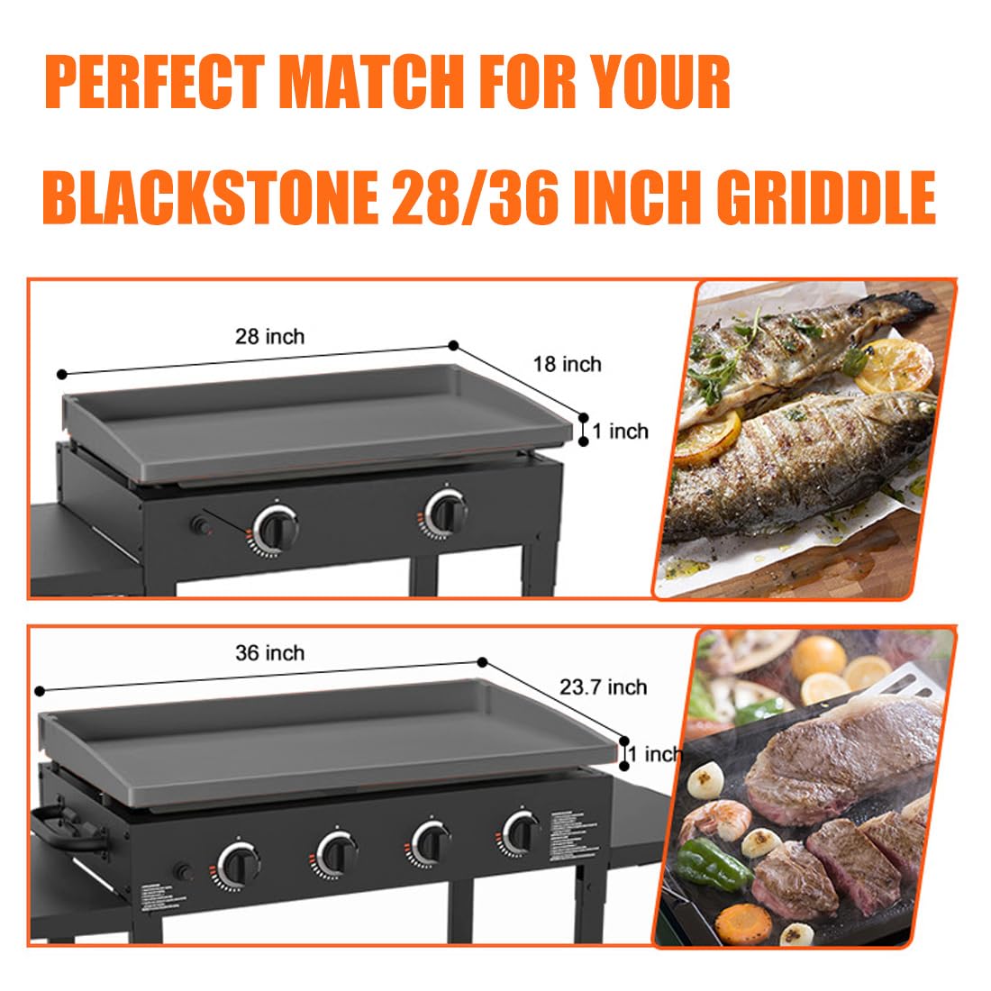 Lyonbi silicone mat on a 36-inch grill, trim-free fit.