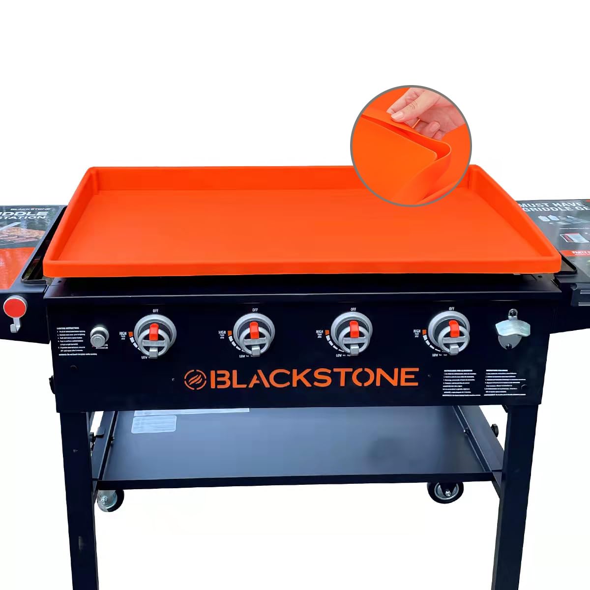 Lyonbi griddle cover fits Blackstone 36-inch models securely.
