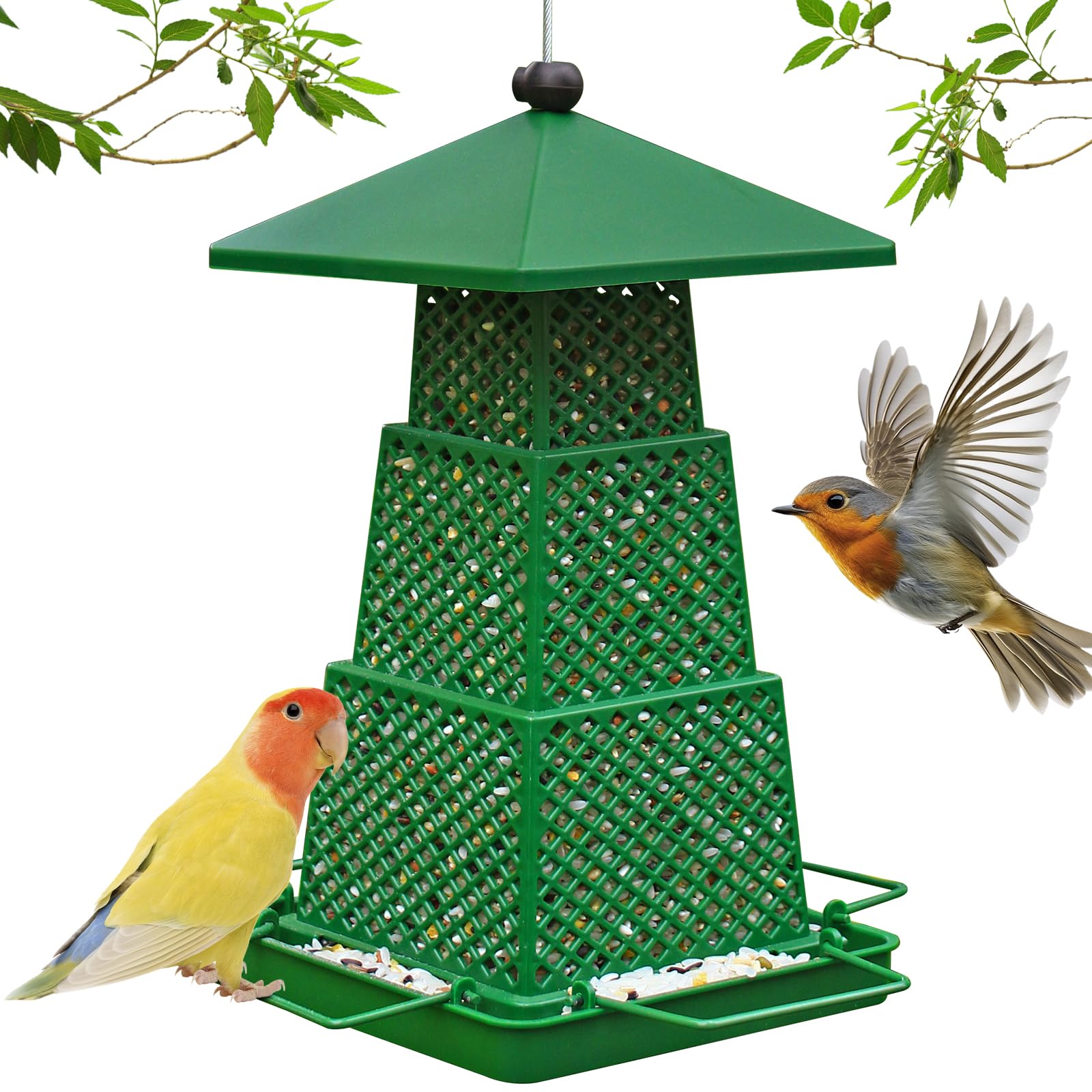 LYQYXHS bird feeder collapsible-hanging design for easy outdoor placement.