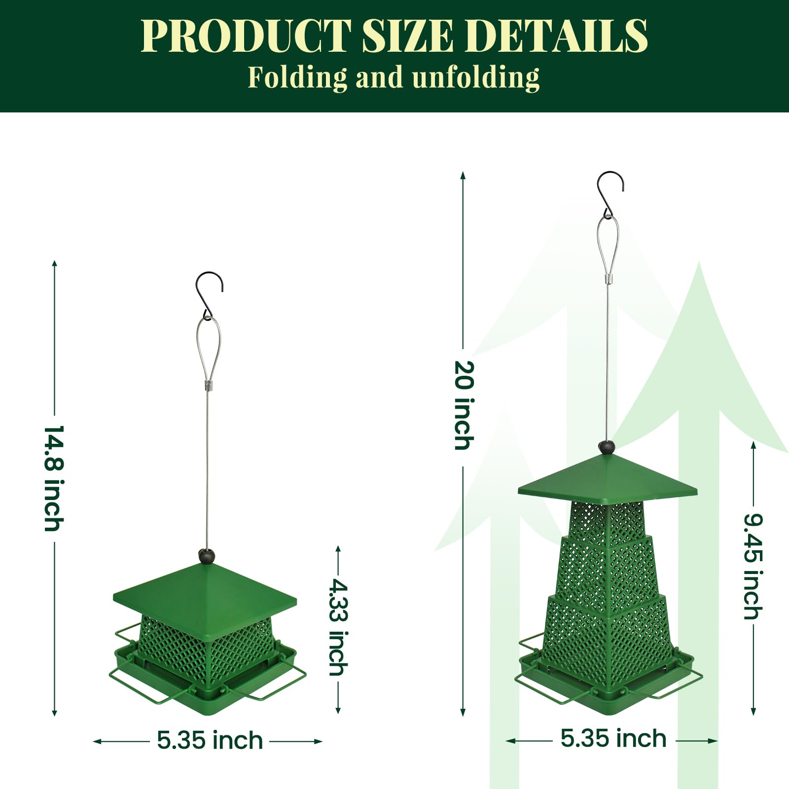 LYQYXHS bird feeder with squirrel-proof design protects seeds from pests.